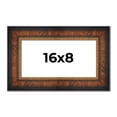 thumbnail image 1 of 16x8 Frame Brown Walnut Gold Ornate Trim Solid Wood Plein Air Picture Frame | 3 Inch Moulding Width, 1 of 8