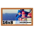 thumbnail image 1 of 16x8 Frame Honey Pecan Brown Picture Frame - Modern Photo Frame Includes UV Acrylic Shatter Guard, 1 of 8