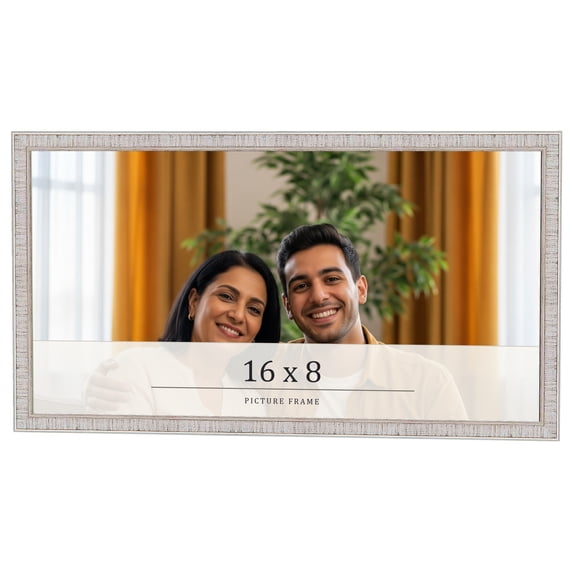 16x8 Frame White Real Wood Picture Frame Width 0.75 inches | Interior Frame Depth 0.5 inches |