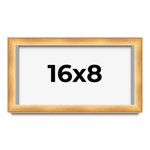 16x8 Shadow Box Bronze Cross-Brushed Display Frame | 1.625 Inches Deep Solid Wood | UV Resistant