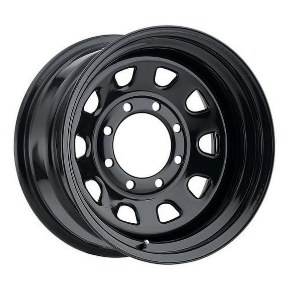 16x8 Vision HD 84H D-Window Black Steel Wheel 5x5.5 (-12mm) CAPS SEPARATE