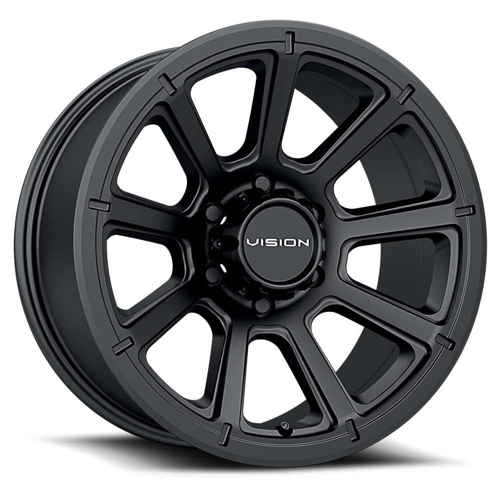 16" Vision Off-Road 353 Turbine Matte Black Wheel 16x8 6x5.5 Truck Rim 0mm