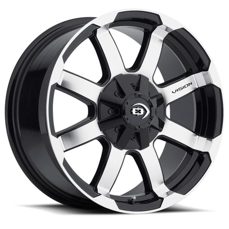 Vision Off-Road Valor 16x8 5x114.3/5x127 0et Gloss Black Machined Face Wheel
