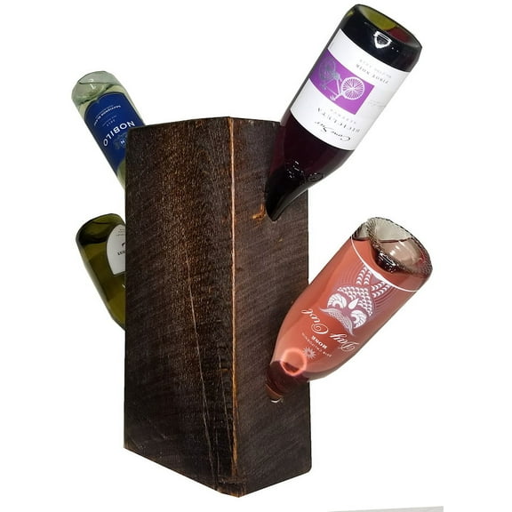 16x8x5 Beam 4 Bottle Wine Rack Dark Pine Stain