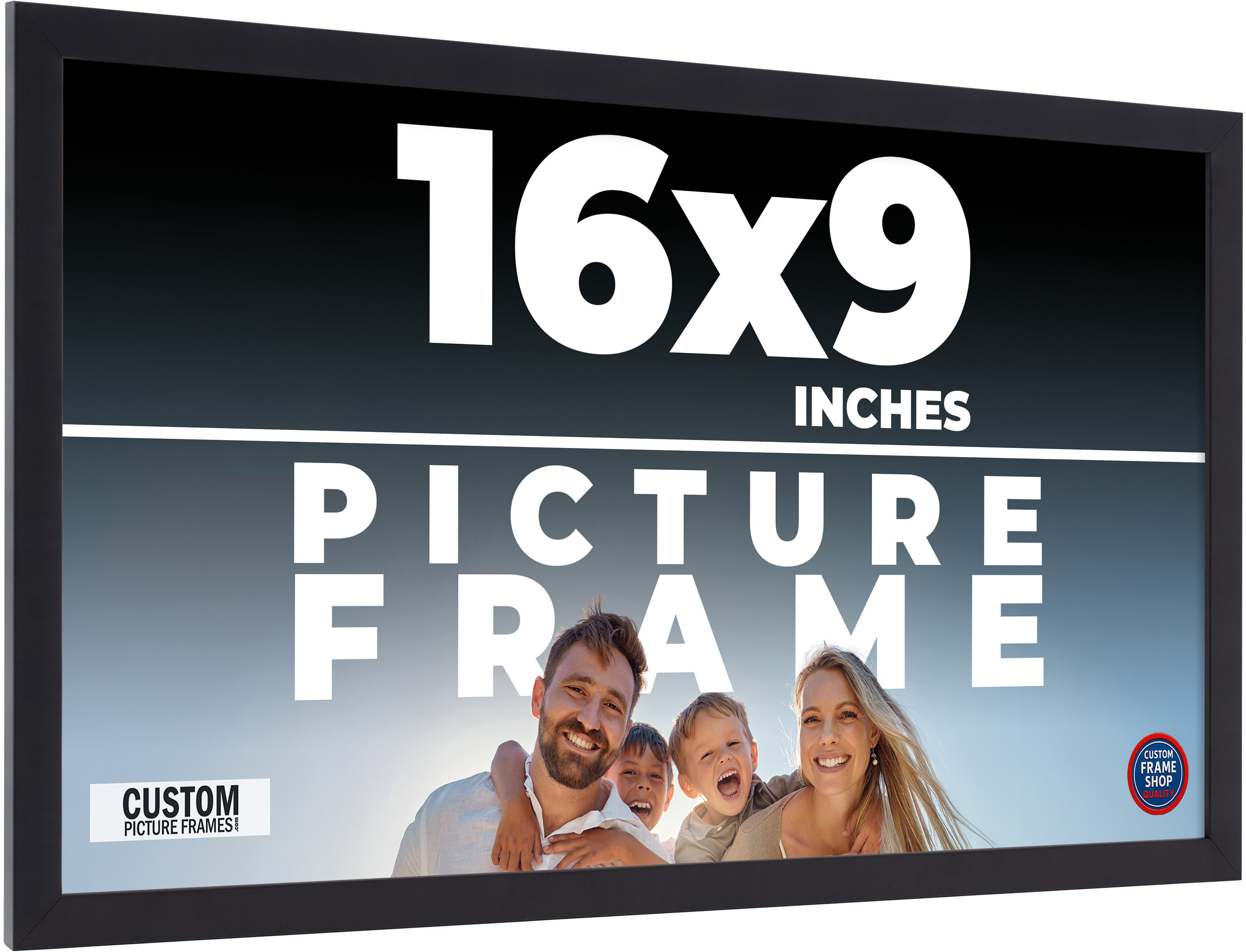 16x9 Frame Black Real Wood Picture Frame Width 0.75 inches | Interior ...