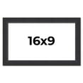 thumbnail image 1 of 16x9 Frame Black Real Wood Picture Frame Width 1.25 Inches | Interior Frame Depth 0.5 Inches |, 1 of 8