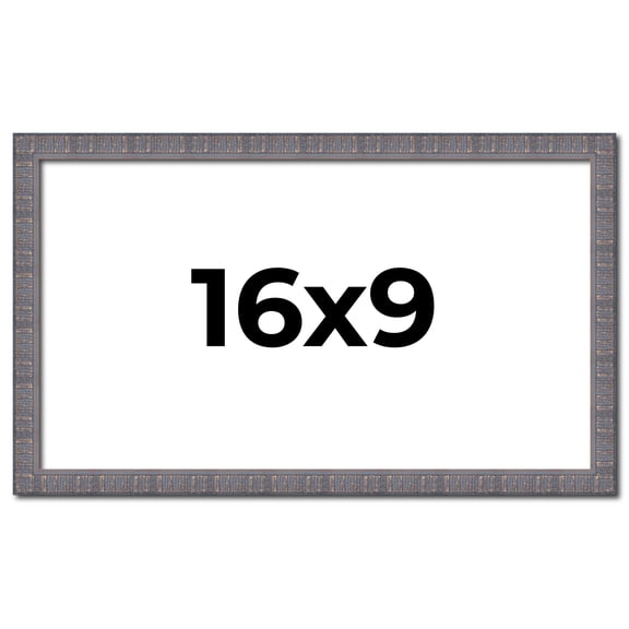 16x9 Frame Blue Kingsley Pewter Solid Wood Picture Frame Width 0.75 Inches |Interior Depth 0.5