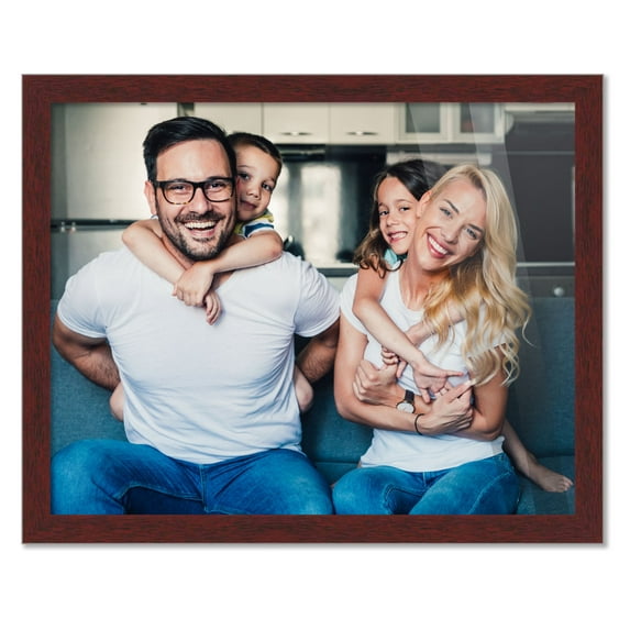 16x9 Frame Brown Picture Frame - Complete Modern Photo Frame Includes UV Acrylic Shatter Guard Front, Acid Free