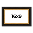 thumbnail image 1 of 16x9 Frame Gold Real Wood Picture Frame Width 2.25 Inches | Interior Frame Depth 0.5 Inches |, 1 of 8