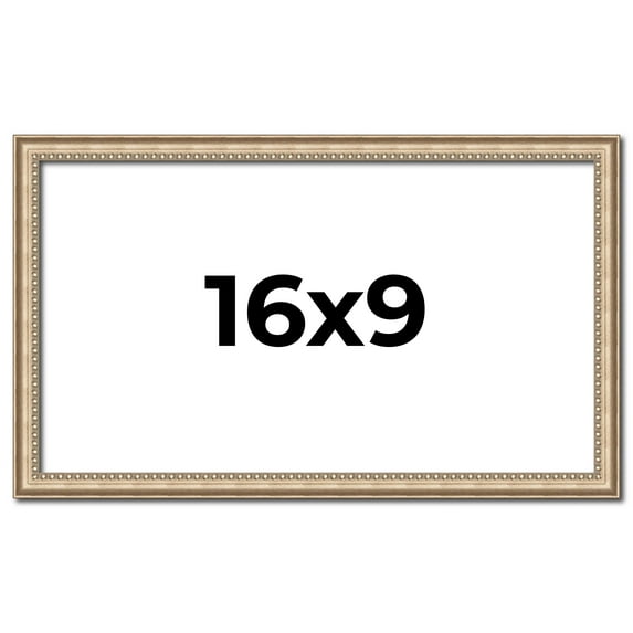 16x9 Frame Silver Real Wood Picture Frame Width 0.75 Inches | Interior Frame Depth 0.5 Inches |