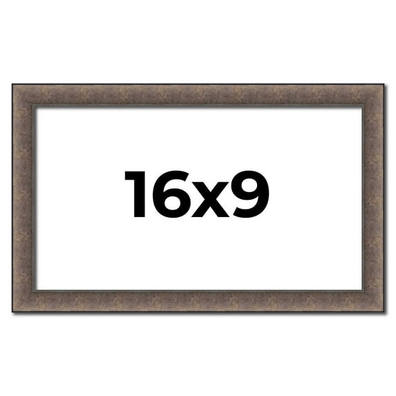 16x9 Frame Silver Real Wood Picture Frame Width 1.25 Inches | Interior Frame Depth 0.5 Inches |
