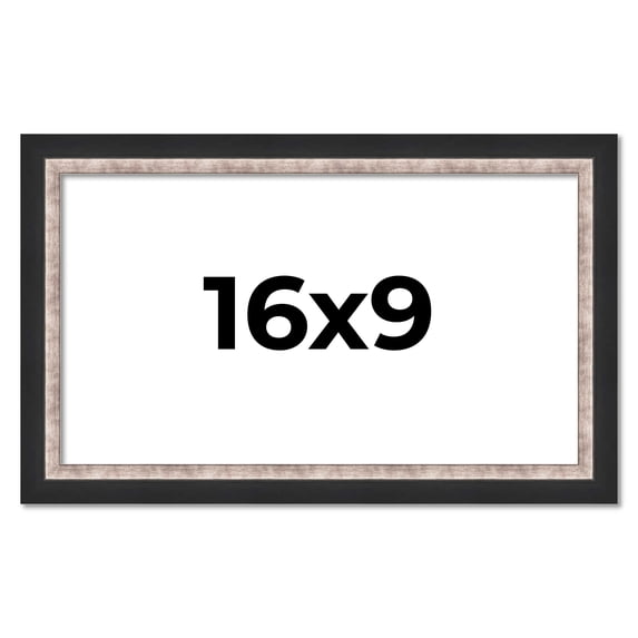 16x9 Frame Silver Real Wood Picture Frame Width 1.25 Inches | Interior Frame Depth 0.75 Inches |