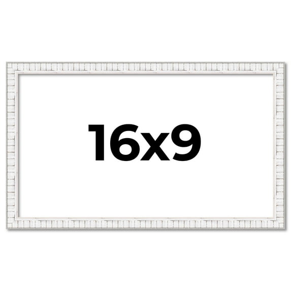 16x9 Frame White Real Wood Picture Frame Width 0.75 inches | Interior Frame Depth 0.5 inches |