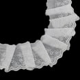 thumbnail image 1 of 16yards White Flower Cotton Eyelet Lace Ribbon Width 3.4inch Floral Embroidery Eyelet Sewing Trim Ruffle Lace Trim for Dress Pillow Dolls Pets Clothes Bag Sewing, 1 of 9