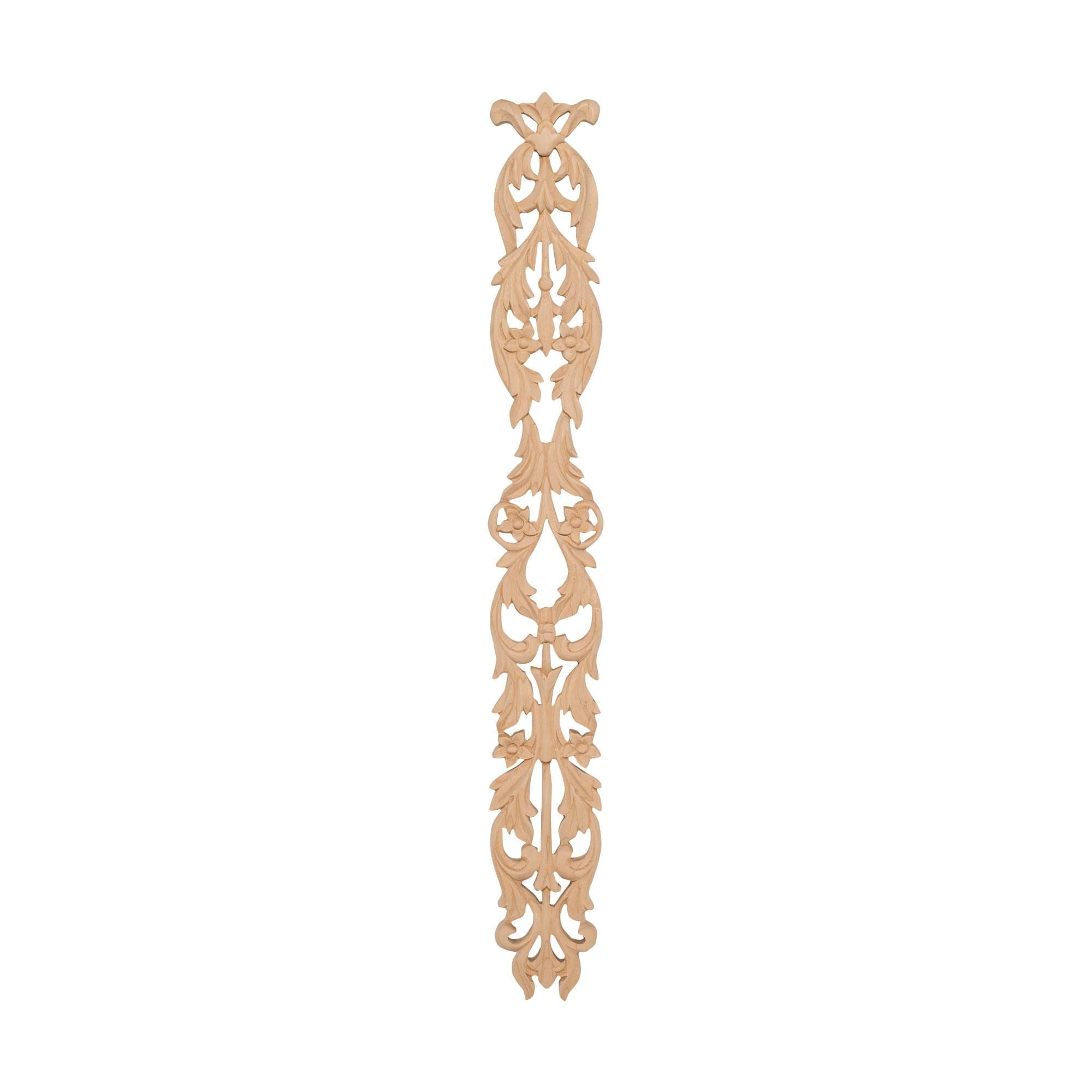 17.25" Unfinished Maple Hand Carved Acanthus Applique
