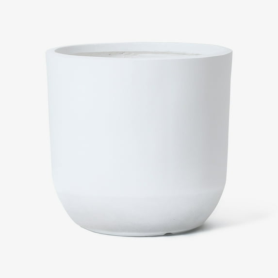 17.1-Inch Round Smooth Finish White MgO Planter