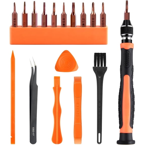 17 in 1 Screwdriver Set for MacBook, Repair Tool Kit with T3 T4 T5 T6 T8 P2 P5 PH000 Ph00 Y00 Magnetic Torx Bit & Opening Tool for Laptop, Macbook Air and Pro, Xbox, PS4