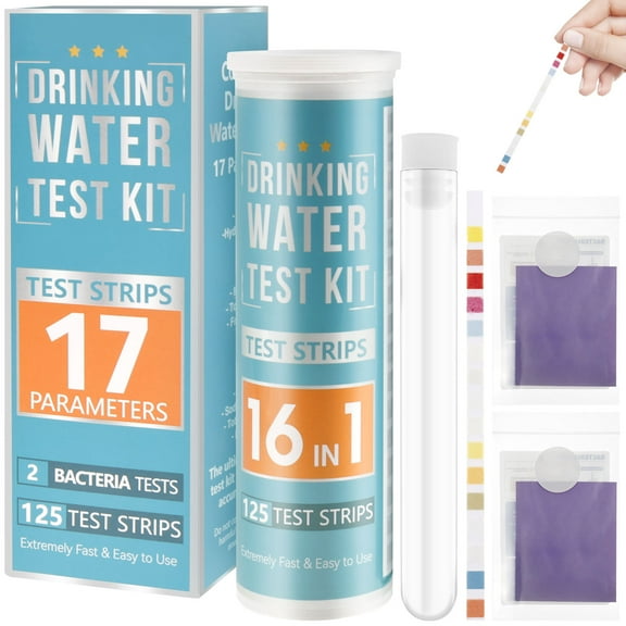 17 In 1 Water Testing Kits 125 Strips Water Test Strips for Drinking Water Easy Drinking Water Test Kit Water Testing Kitsfor pH Hardness Chlorine Lead Iron Copper Nitrate Nitrite etc