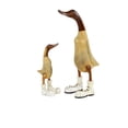 thumbnail image 1 of 17", 11"H Brown Bamboo Wood Duck Sculpture, by DecMode (2 Count), 1 of 11