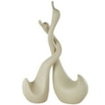 thumbnail image 1 of 17", 14"H Beige Ceramic Intertwined Swan Sculpture, by DecMode (2 Count), 1 of 9
