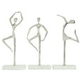 thumbnail image 1 of 17", 16", 18"H Silver Aluminum Dancer Sculpture with Marble Base, by DecMode (3 Count), 1 of 9
