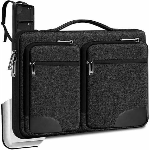 17/17.3 Inch Laptop Sleeve with Handle, 4 Pockets & Portable Design, Carbon