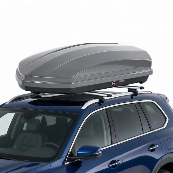 17/19.4 Cu ft Hard Shell Rooftop Cargo Box Carrier, Dual-Side Opening Waterproof ABS Roof Storage Box, Universal Fit for Car SUV, 165 Lbs Load Capacity Roof Cargo Carrier with Secure Locking System