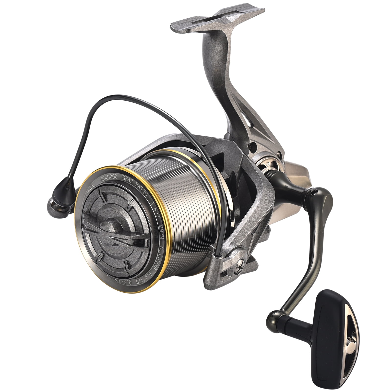 17+1bb Spinning Reel 4.8:1 with Interchangeable Left and Right Handle, Size: NGK14000
