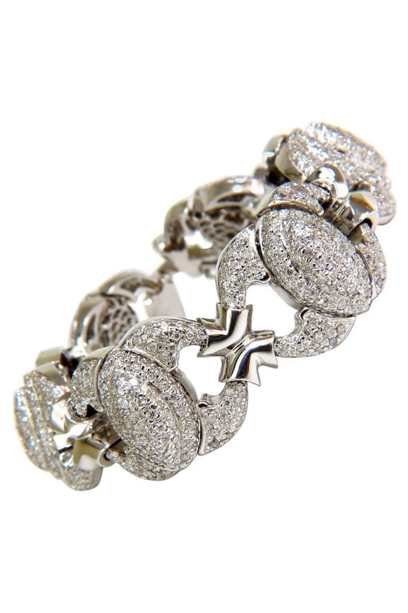 17.20CT DIAMONDS HINGE LINKED BRACELET 14KT F/G VS MODERN DECO