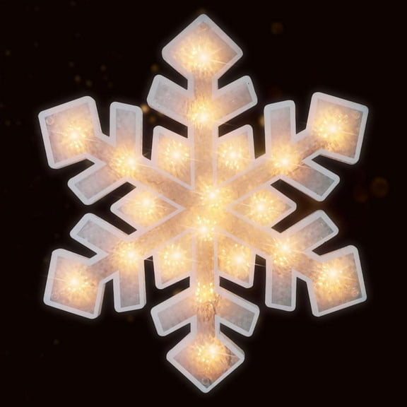 17" 20L Snowflake Christmas Window Silhouette Lights Decorations, Lighted Snowflake Christmas Window Lights for Christmas,Party,Home,Patio Lawn,Garden
