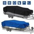 thumbnail image 1 of 17-24Ft 210D Anti-UV Waterproof Pontoon Fabric Boat Cover Trailerable Fish Ski Blue And Black, 1 of 7