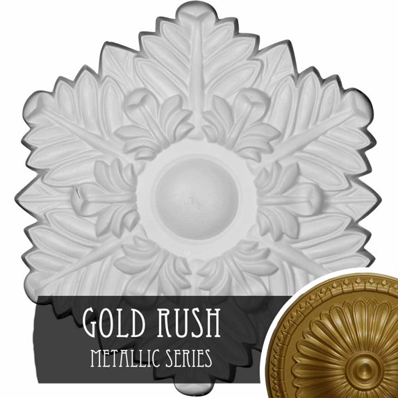 17 3/8"OD x 1 3/4"P Bremen Ceiling Medallion, Hand-Painted Gold