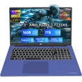 thumbnail image 1 of 17.3" Business-Laptop, AMD Ryzen 7 7735HS (8C/16T), 16GB RAM 1TB NVMe SSD, Radeon 680M for Light Gaming, PD 100W Type-C WiFi-6E BT5.2 Fingerprint Unlock Backlit Keyboard for Working & Student Blue, 1 of 8