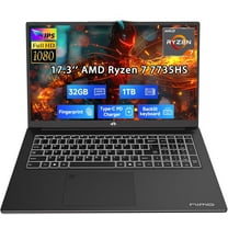 17.3" Business-Laptop, AMD Ryzen 7 7735HS (8C/16T), 32GB RAM 1TB NVMe SSD, Radeon 680M for Light Gaming, PD 100W Type-C WiFi-6E BT5.2 Fingerprint Unlock Backlit Keyboard for Working & Student