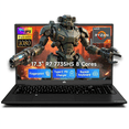 thumbnail image 1 of 17.3" FHD Gaming Laptop 64GB DDR5 RAM 2TB SSD AMD Ryzen 7 7735HS Processor (8 Cores 16 Threads) with AMD Radeon 680M Graphics 100W Type-C Wi-Fi 6E Backlit Keyboard Fingerprint Black, 1 of 7