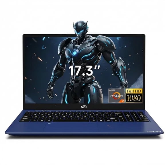 17.3" FHD Gaming Laptop AMD R7 7735HS 64GB DDR5 RAM 1TB SSD (8-Core, Beats i7-12650H) with Radeon 680M 100W Type-C Wi-Fi 6E Backlit Keyboard Fingerprint