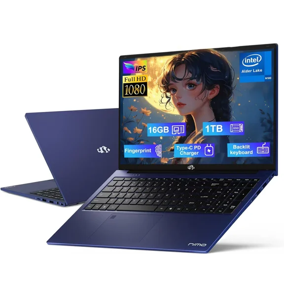 17.3" FHD IPS Business Laptop Computer 16GB RAM 1TB SSD, Intel Pentium 4 Cores N100(Beat to i3-1115G4, Up to 3.4GHz) 65W Type-C 1 Years Warranty Fingerprint Backlit Keyboard Wi-Fi 6 BT5.2