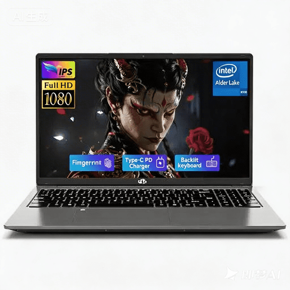 17.3" FHD IPS Laptop - Intel Pentium N100 16GB RAM 256GB SSD (Beat i3-1115G4, 4 Cores Up to 3.4GHz) with Intel UHD Graphics-Computer with 65W Type-C Fingerprint Backlit Keyboard Wi-Fi 6 BT5.2