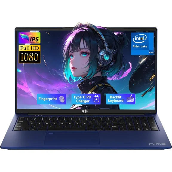 17.3" FHD IPS Student-Laptop-Computer - Intel Pentium N100(Beat to i3-1115G4, 4 Cores Up to 3.4GHz),16GB RAM 256GB SSD, 65W Type-C,Backlit Keyboard, 2 Years Warranty, Fingerprint