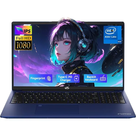 17.3" FHD IPS Student-Laptop-Computer - Intel Pentium N100(Beat to i3-1115G4, 4 Cores Up to 3.4GHz),16GB RAM 512GB SSD, 65W Type-C,Backlit Keyboard, 2 Years Warranty, Fingerprint