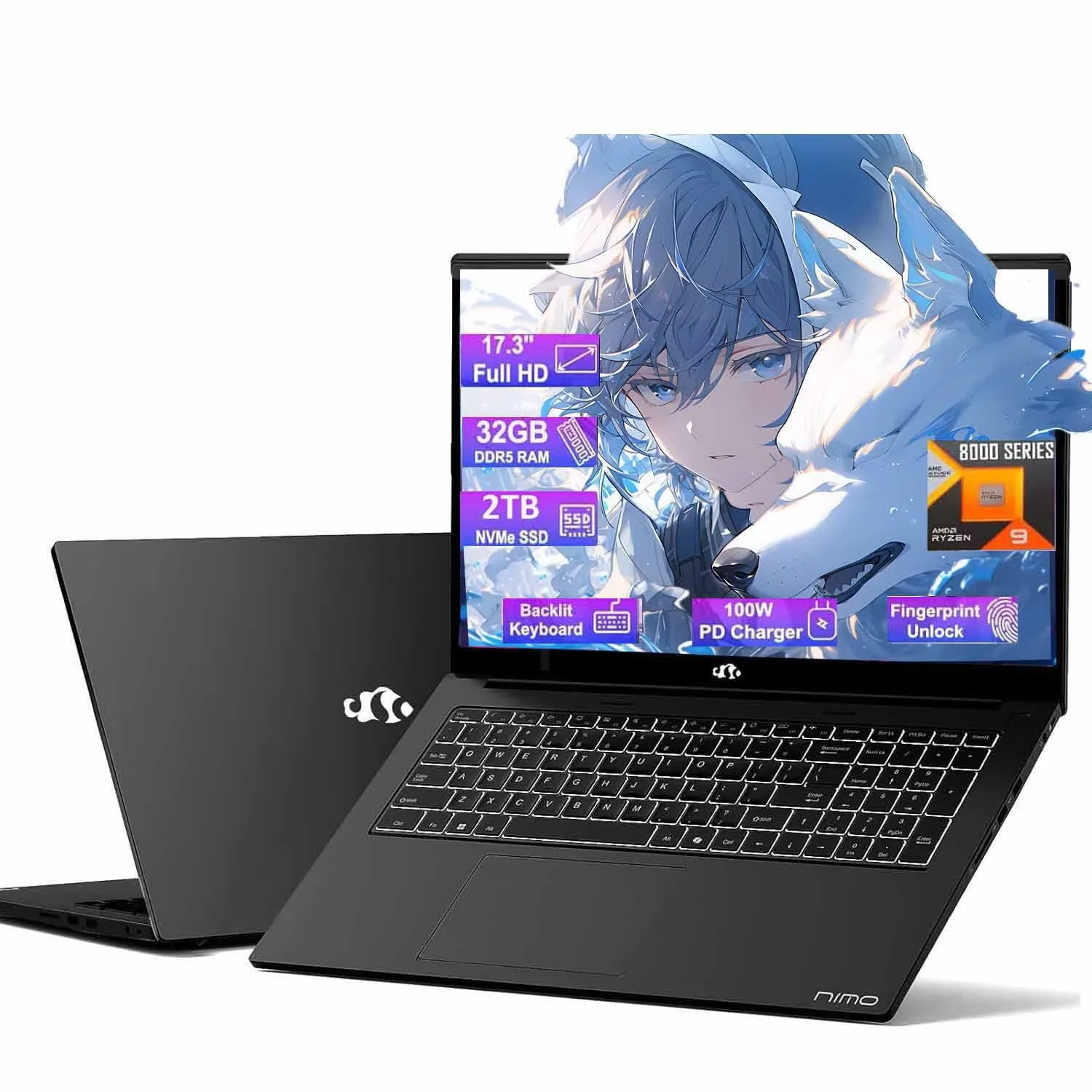 17.3 Gaming Laptop 32GB RAM, 2TB SSD, Ryzen 9 8945HS (Beat i9