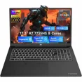 thumbnail image 1 of 17.3" Gaming-Laptop, AMD R7 7735HS (8C/16T, Beats i7-12650H) 16GB DDR5 RAM 512GB SSD Computer with Radeon 680M, 100W Type-C, Wi-Fi 6E, 75Wh Battery, Fingerprint, Backlit Keyboard for Business, 1 of 3