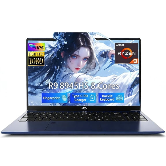 17.3" Gaming Laptop: AMD Ryzen 9 8945HS (Beats i9-13900H, Up to 5.2GHz). Featuring Radeon 780M Graphics, 32GB RAM, 1TB SSD, 100W PD, and AI-Enhanced for Copilot & VR