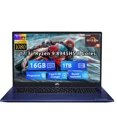 thumbnail image 1 of 17.3" Gaming Laptop Computer AMD Ryzen 9 8945HS (Beats i9-13900H, Up to 5.2GHz), AMD Radeon 780M Graphics, 16GB RAM, 1TB SSD, FHD IPS Display, 100W PD, Backlit Keyboard, Fingerprint Blue, 1 of 8