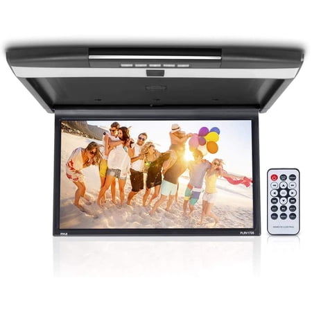 PYLE PLRV1725 - Vehicle Flip-Down Display Screen - Roof Mount Monitor with 1080p Support, HDMI/USB/Micro SD/IR/FM Transmitter (17.3’’ -inch Display)