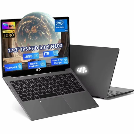 17.3" High-performance Laptop Computer Windows 11 Intel Pentium 4 Cores N100 16GB RAM 1TB SSD Backlit Keyboard 65W Type-C Fingerprint price history and forecast - JUPETE