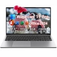 thumbnail image 1 of 17.3" Business Laptop Windows 11 Pro Office 2024 Conference Webcam Type-C Backlit Keyboard Intel N5095 8GB RAM 256GB SSD Support Fingerprint BT 5.0, 1 of 9