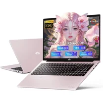 17.3" IPS FHD-Gaming-Laptop, AMD Ryzen 5 6600H 6 Cores 32GB DDR5 RAM 1TB SSD (Beat i7-1165G7, Up to 4.5GHz) Radeon 660M GPU-Computer with 100W Type-C Backlit Keyboard Fingerprint Windows 11