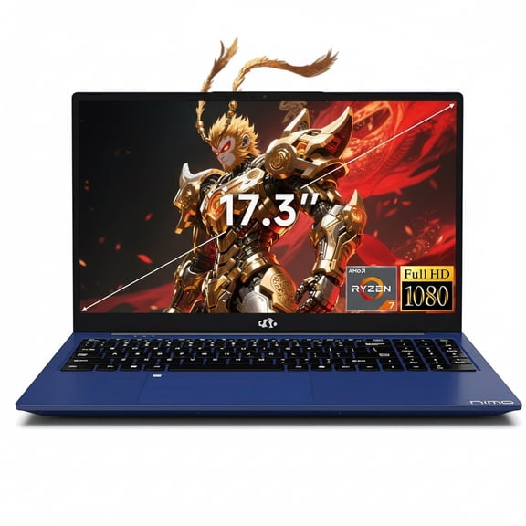 17.3" IPS FHD Gaming Laptop AMD Ryzen 7 7735HS 16GB DDR5 RAM 256GB SSD (Up to 4.75GHz, Beat i7-12650H) with AMD Radeon 680M Graphics 180° Viewing Dual-Fan Cooling