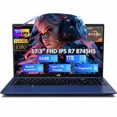 thumbnail image 1 of 17.3" IPS FHD-Gaming-Laptop, AMD Ryzen 7 8745HS 32GB DDR5 RAM 1TB SSD (8C/16T, up to 4.9GHz) Radeon 780M Graphics Business Computer with 100W Type-C Backlit Keyboard, Fingerprint USB-C 4.0, 1 of 6